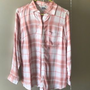 Pink plaid Old Navy Button Down Top